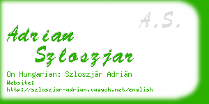 adrian szloszjar business card