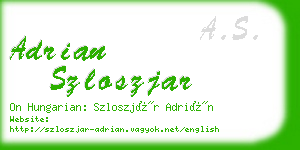 adrian szloszjar business card